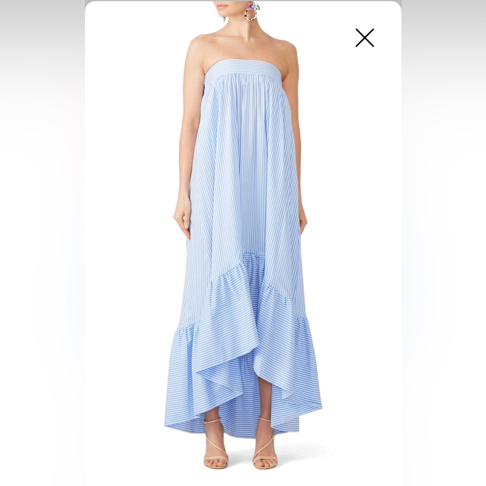 Striped Strapless Maxi Dress